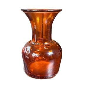 Vintage Vidrios San Miguel Orange Recycled Glass Vase Made in Spain